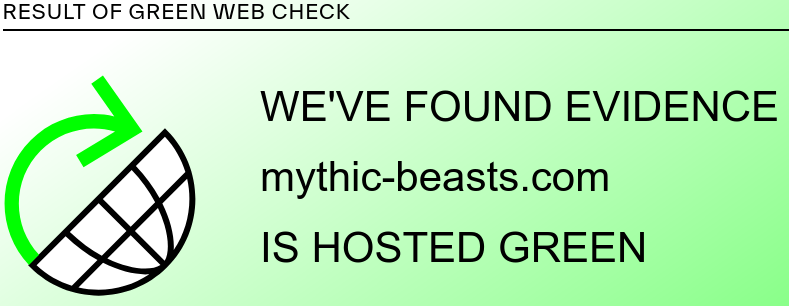 Green Web check for mythic-beasts.com